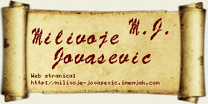 Milivoje Jovašević vizit kartica